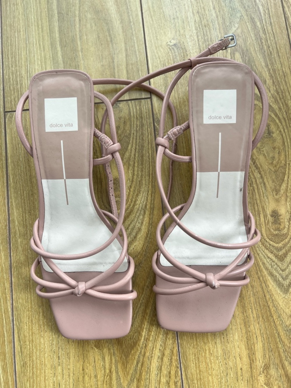 Dolce Vita Dusty Rose Strappy Square-Toe Heels